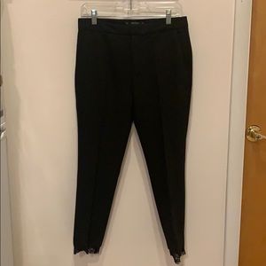 Zara Cropped Lace Trim Dress Pants